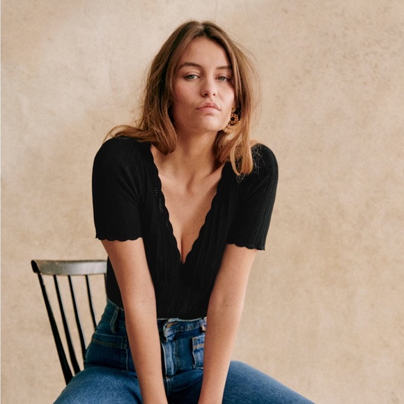 Sezane Sweaters - Sezane Cloe Jumper Black - Size M